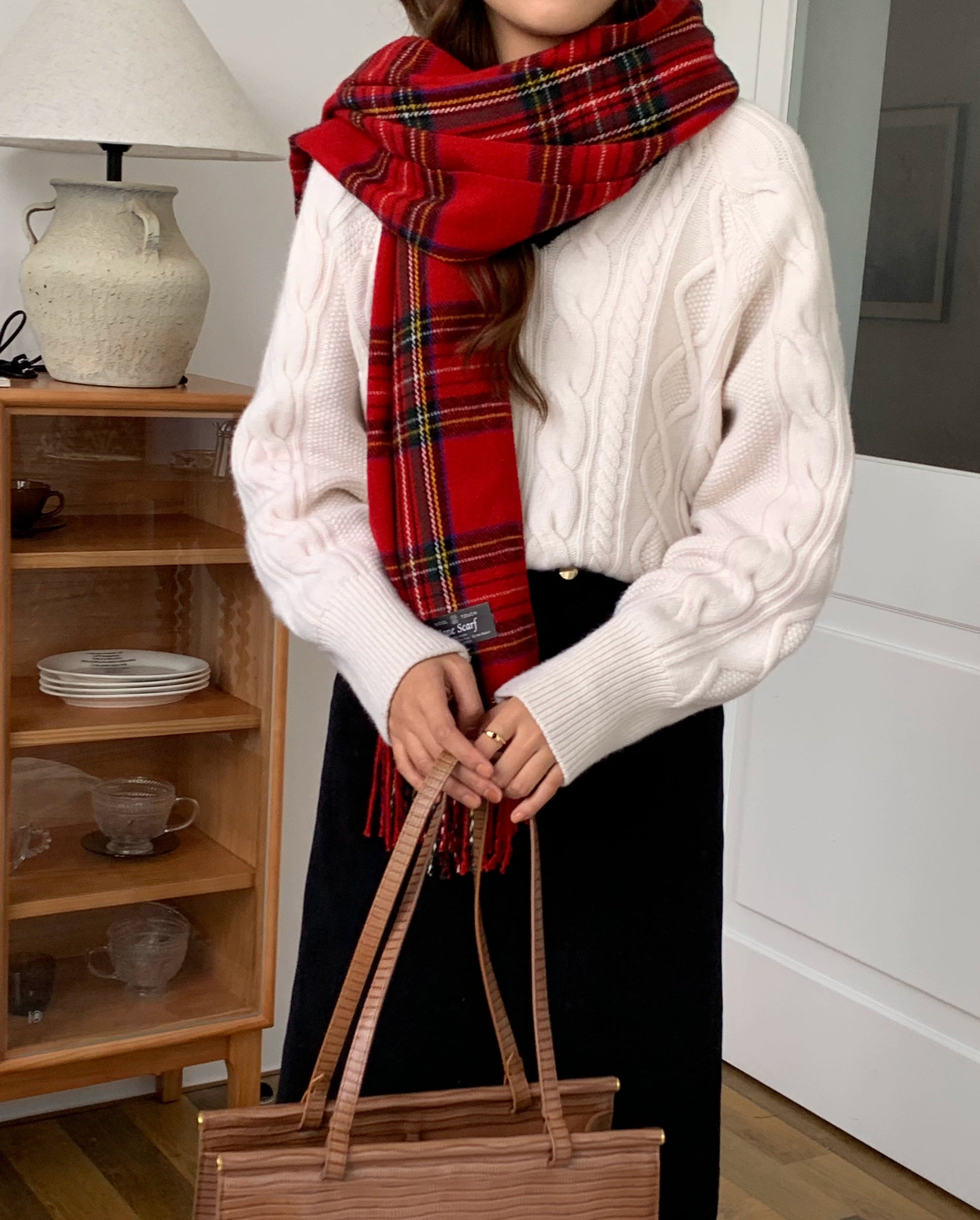 ブリティッシュスタイルレトロレッドマフラー