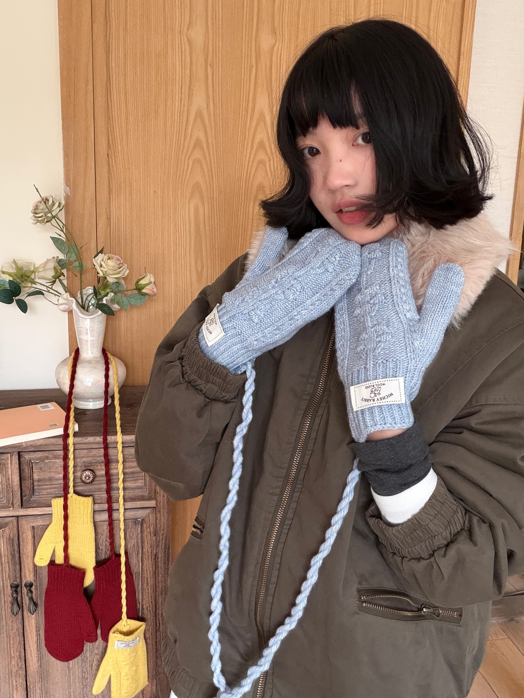 ツイストニットフィンガーラップグローブ