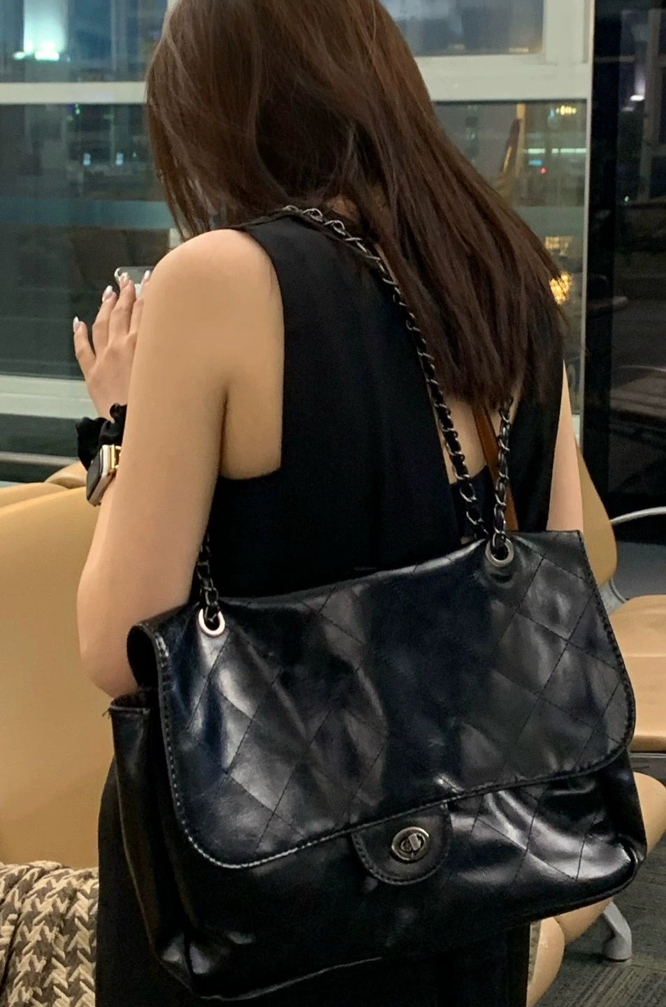 ヴィンテージフェイクレザーショルダーバッグ
