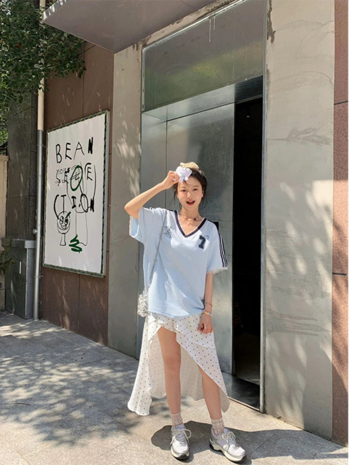 スポーティーレースブルーTシャツ