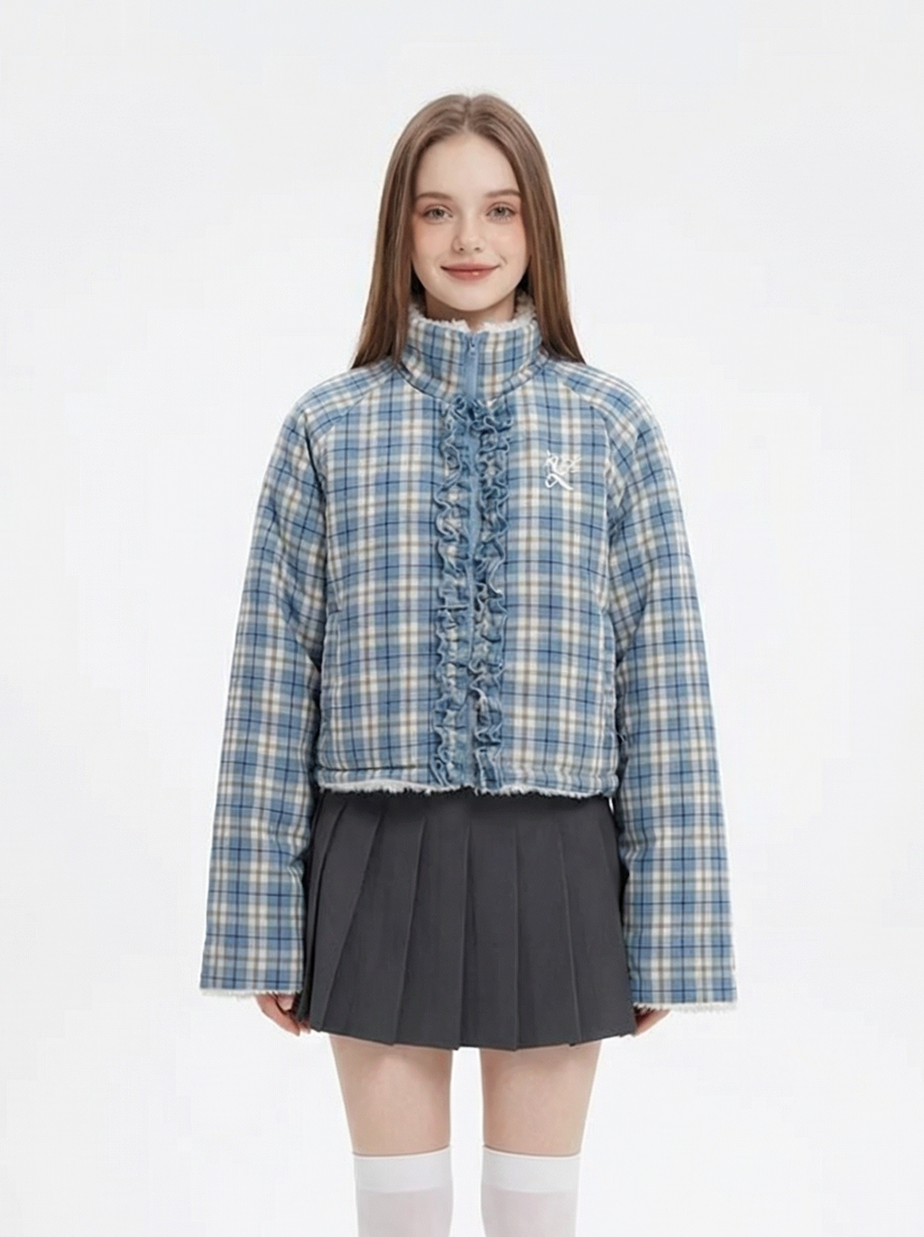 アメリカンフリルチェックリバーシブルジャケット