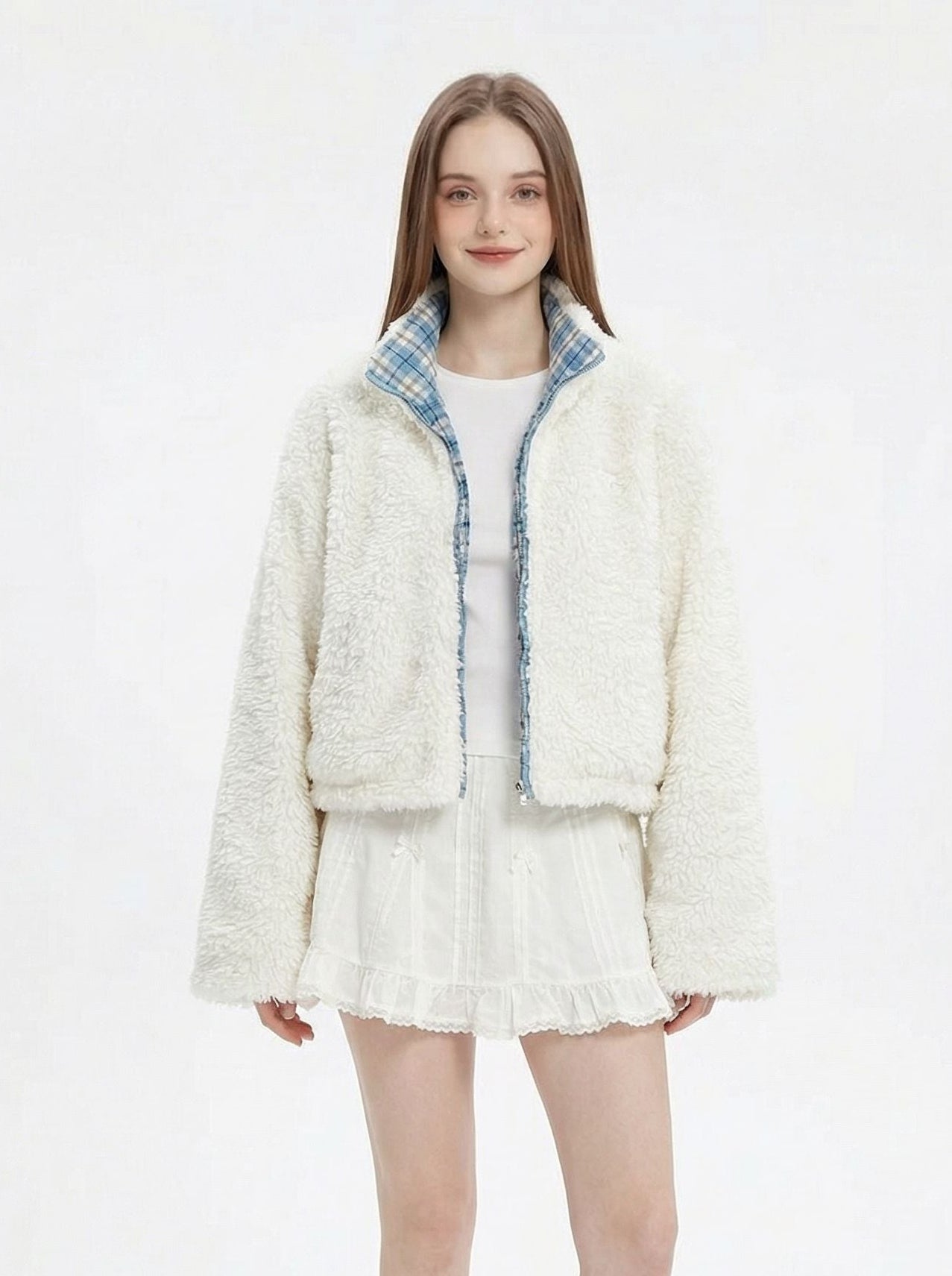 アメリカンフリルチェックリバーシブルジャケット